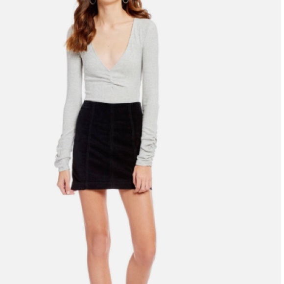 Free People OB878253 Pebble Gray Cozy Up With Me Bodysuit, S - Picture 4 of 8